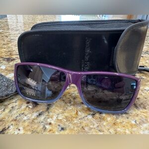 Jonathan Paul Fitovers Polarized SUNGLASSES UV400 Purple Ombré W/leather Case